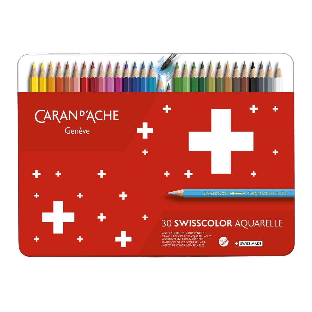 Lápis Aquarelável Swisscolor Caran D'Ache 30 Cores